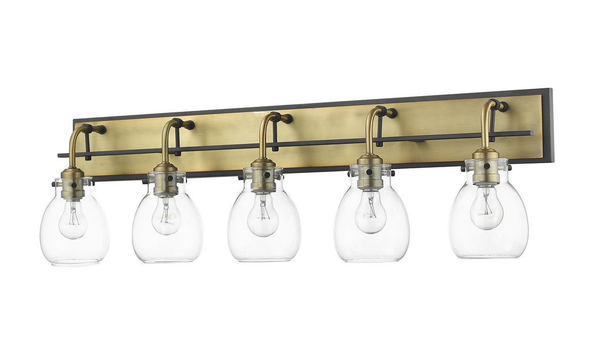 Luminaire de vanité Kraken Noir mat + Laiton vieilli, 38" – vue 5