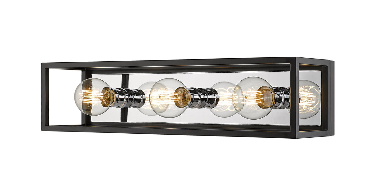 Luminaire de vanité Kube Noir mat + Chrome, nombre ampoules 3 – Z-Lite