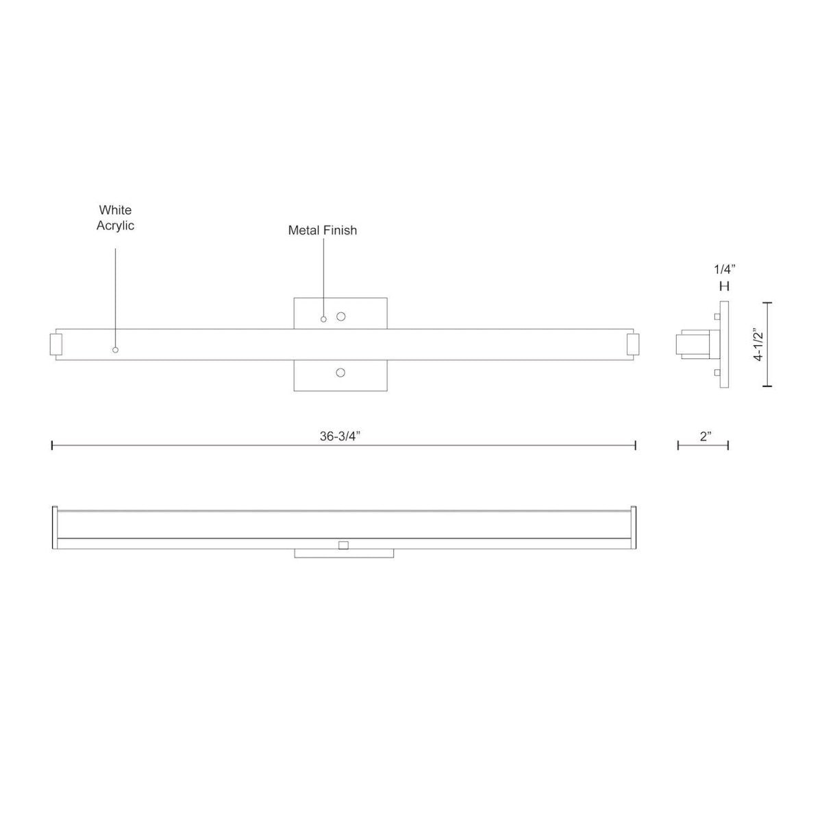 Luminaire de vanité Latitude - Slim - 36 3/4" by Kuzco Lighting | Luminaires & cie
