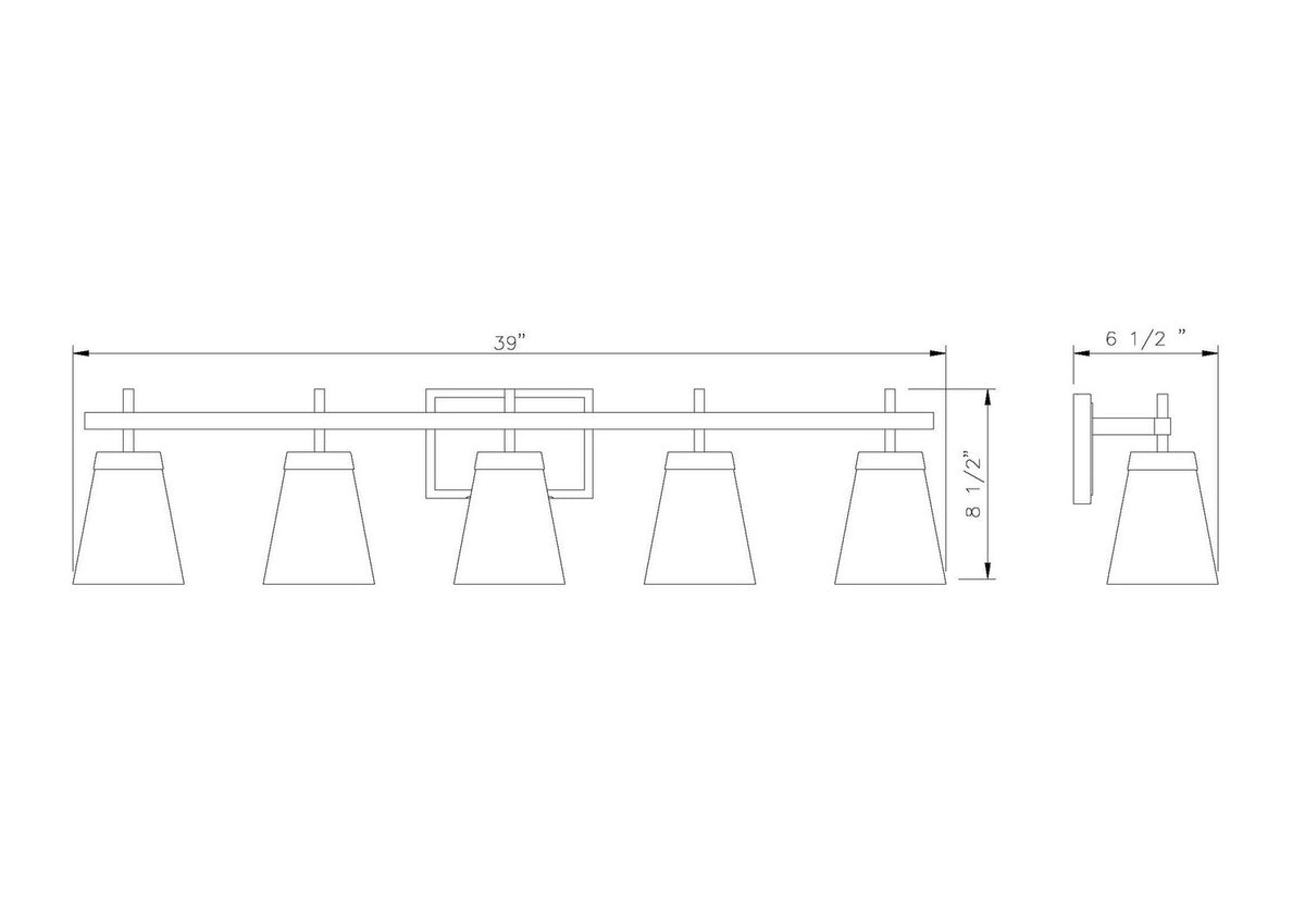 Luminaire de vanité Lauren Nickel brossé, 39" – vue 6