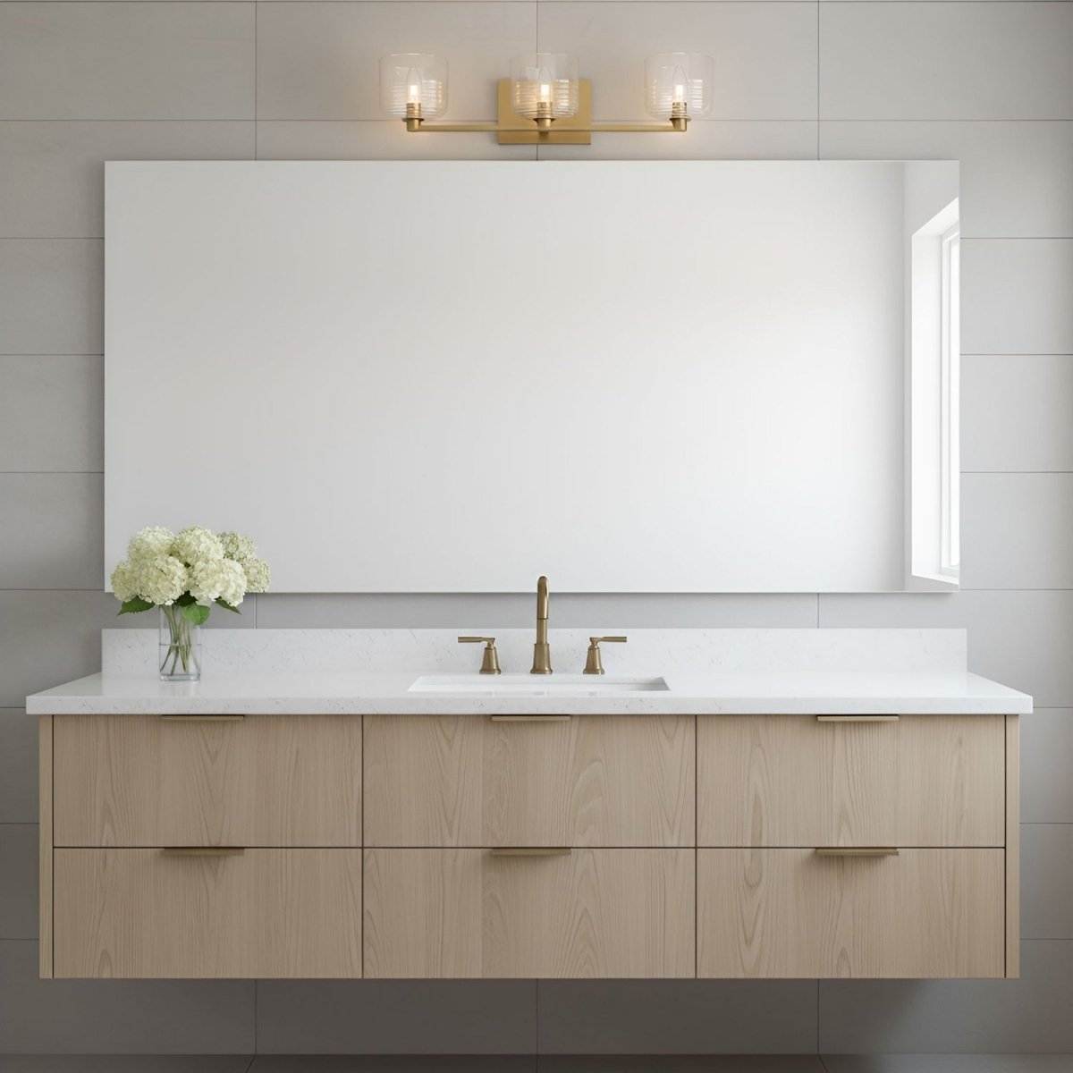 Luminaire de vanité Lochdale - Laiton satiné 33 5/8" by Visual Comfort Studio | Luminaires & cie