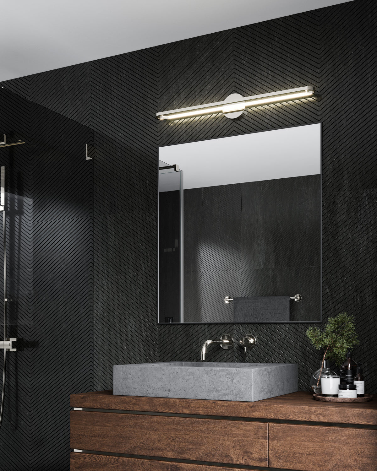 Barre d'éclairage de salle de bain Marlon Chrome, 35" – vue 2