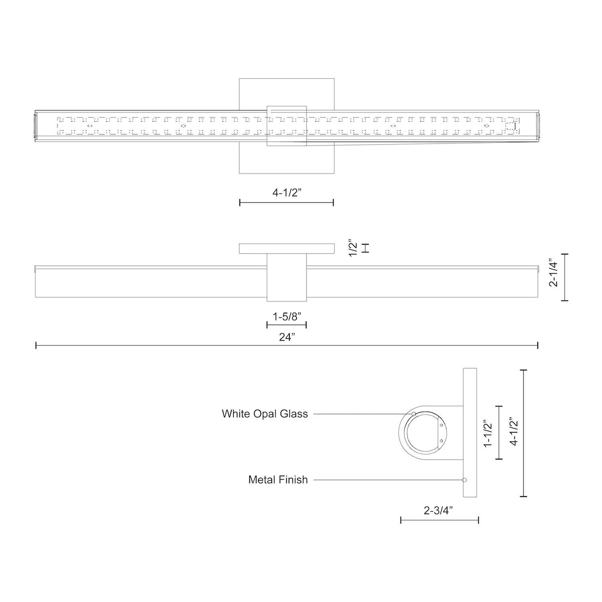 Barre d'éclairage de salle de bain Mendocino – vue 3