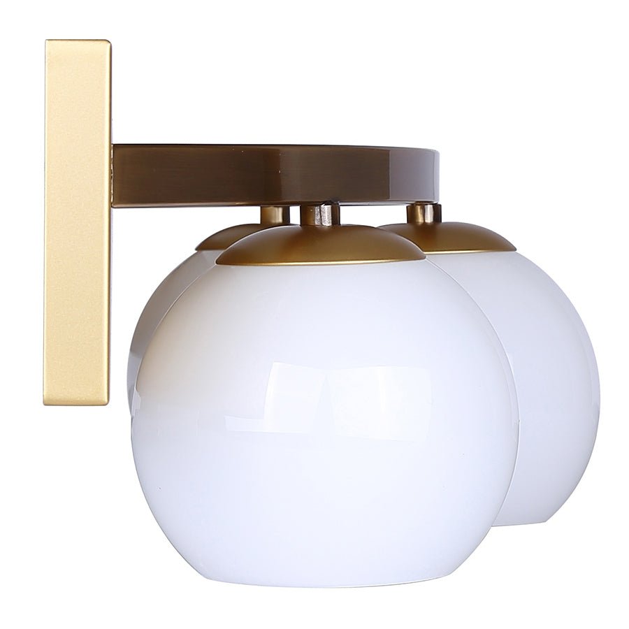 Luminaire de vanité Monroe - 8" Laiton brûlé et blanc Blanc lait by Canarm | Luminaires & cie