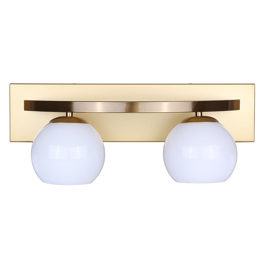 Luminaire de vanité Monroe - 8" Laiton brûlé et blanc Blanc lait by Canarm | Luminaires & cie