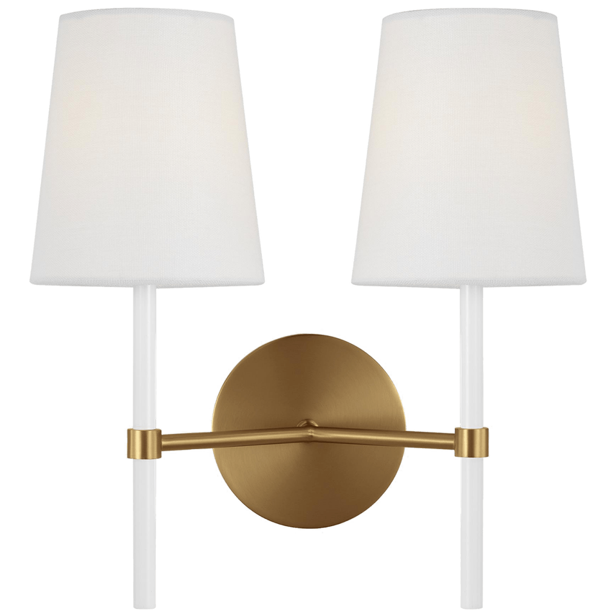 Luminaire de vanité Monroe - Laiton brûlé et blanc Lin blanc by Visual Comfort Studio | Luminaires & cie