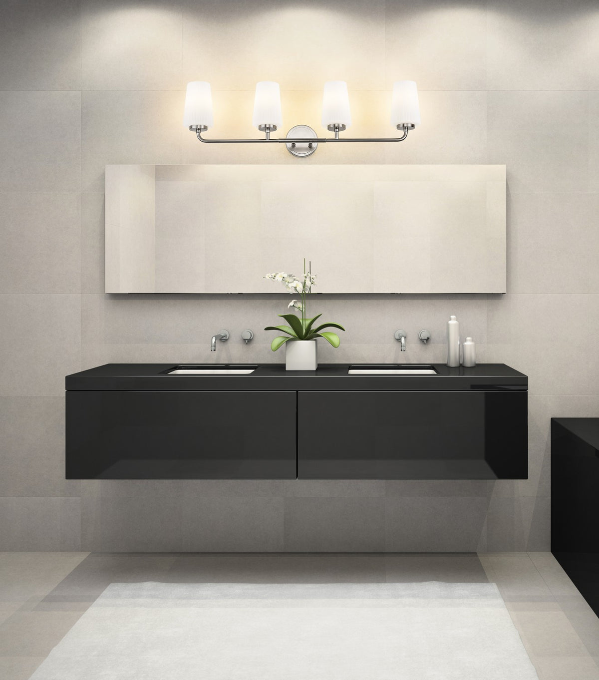 Luminaire de vanité Montford Nickel brossé, 32" – vue 3