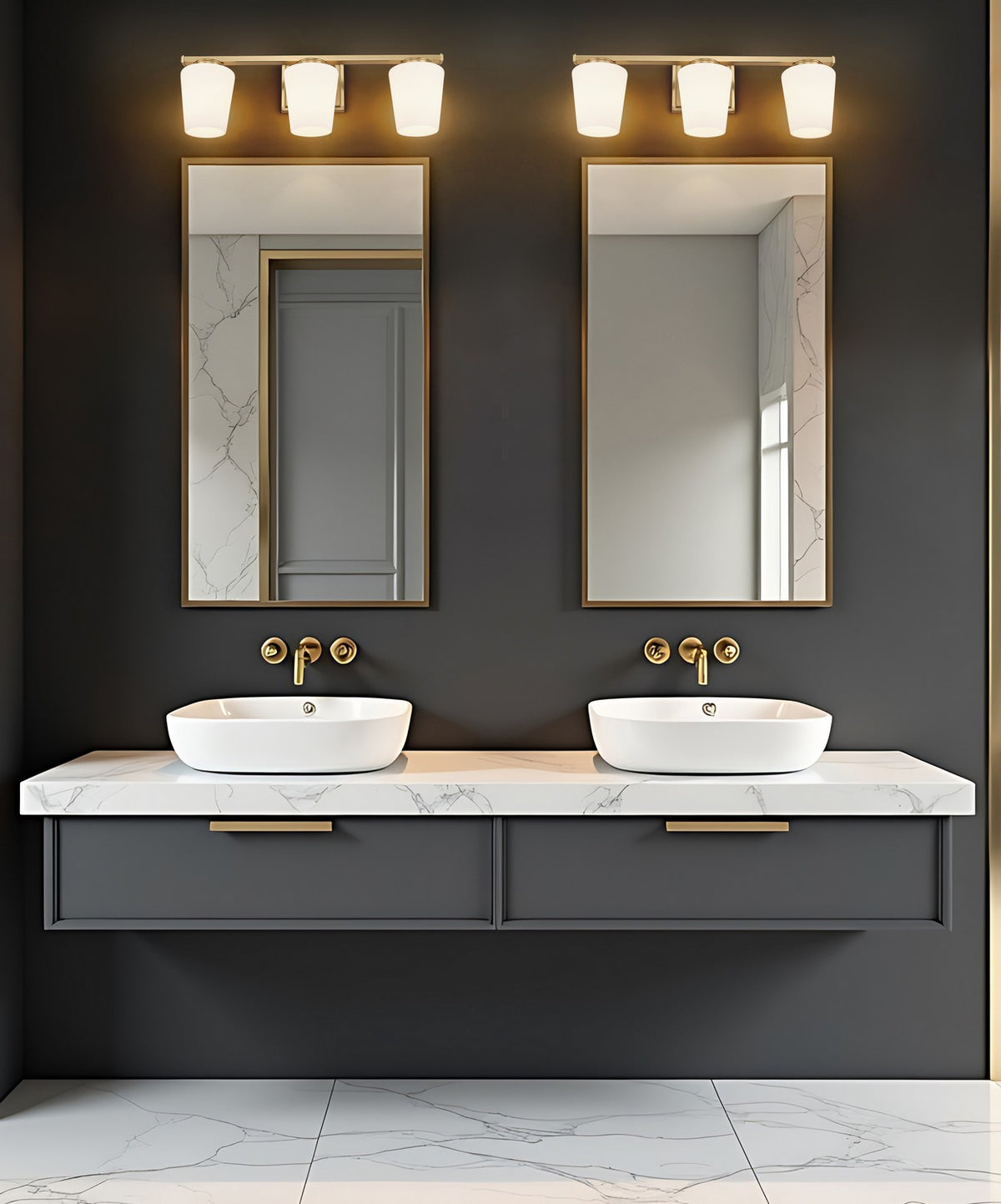 Luminaire de vanité Nextra Or moderne, 24" – vue 7