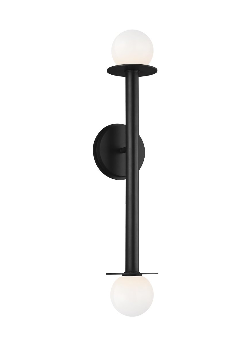 Luminaire de vanité Nodes - Noir de minuit Blanc lait 4 3/4" by Visual Comfort Studio | Luminaires & cie