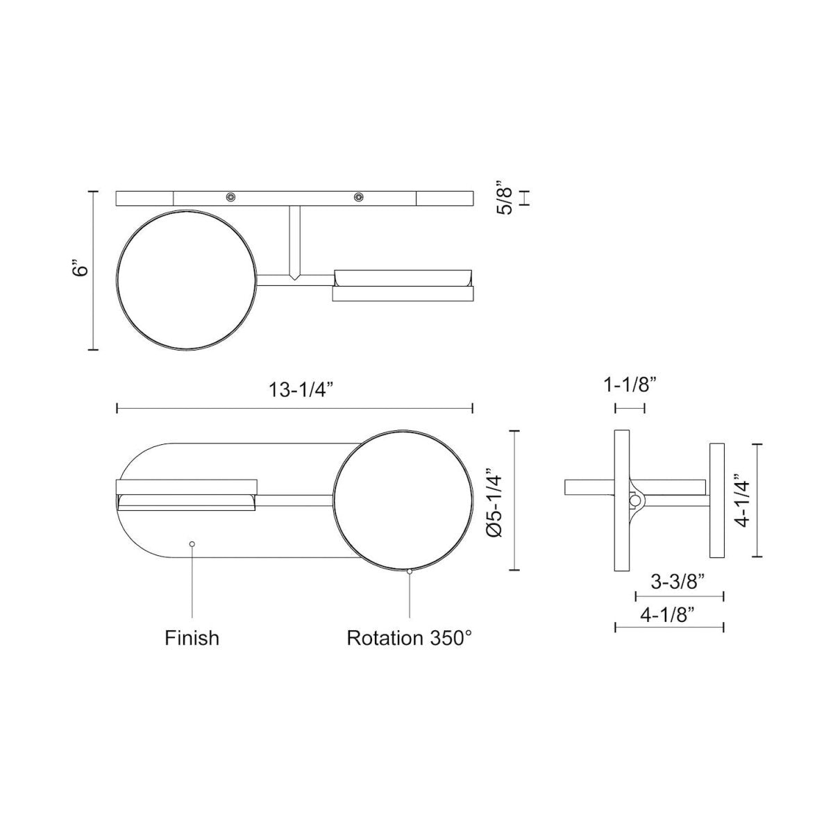 Luminaire de vanité Novel - 13 1/4" by Kuzco Lighting | Luminaires & cie
