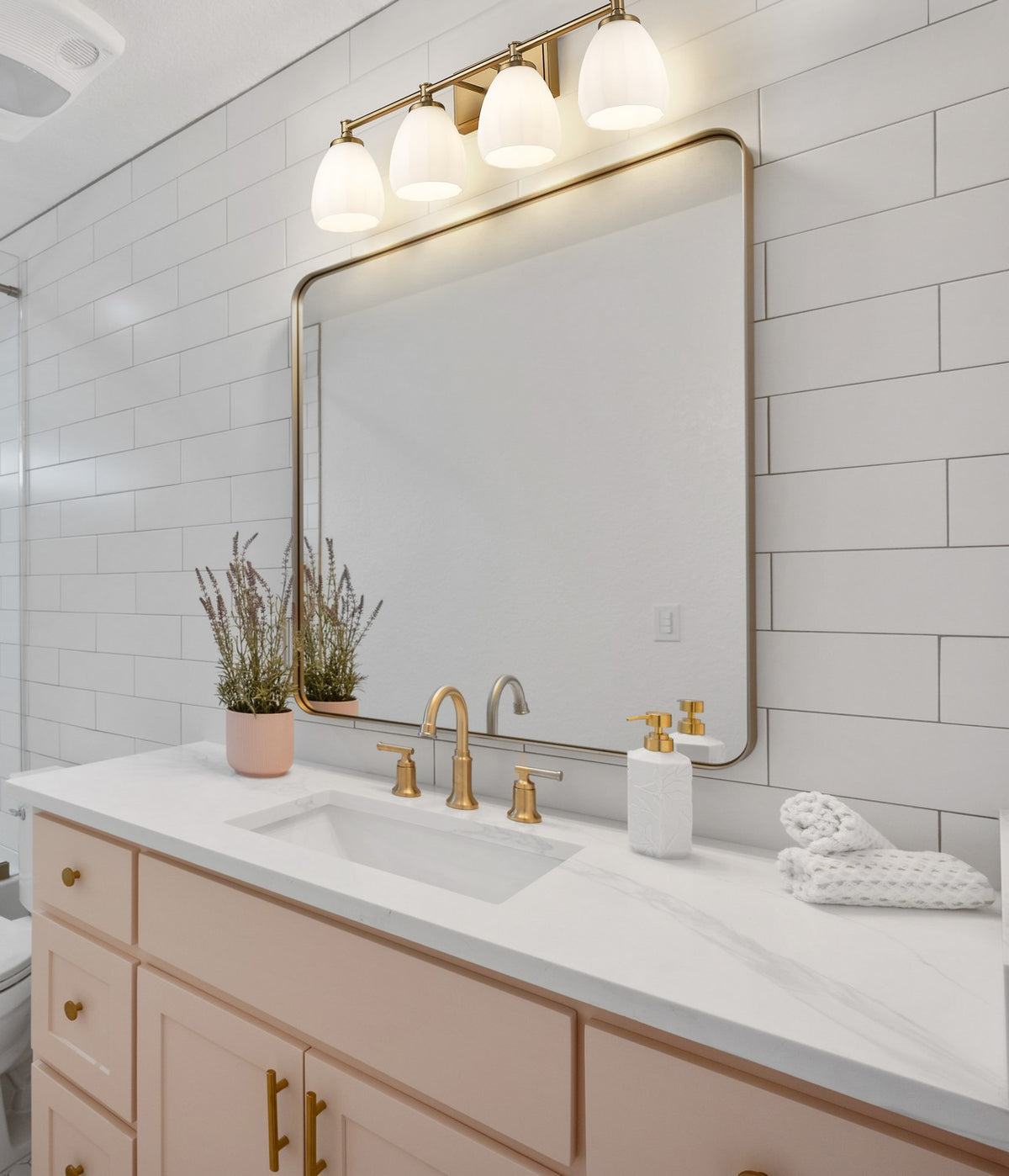 Luminaire de vanité Oren Or moderne, 31" – vue 7