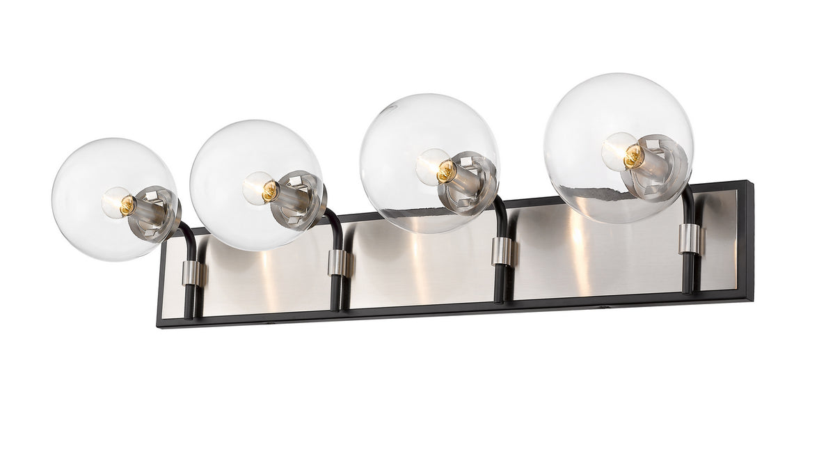 Luminaire de vanité Parsons Noir mat + Nickel brossé, 33 1/4" – Z-Lite