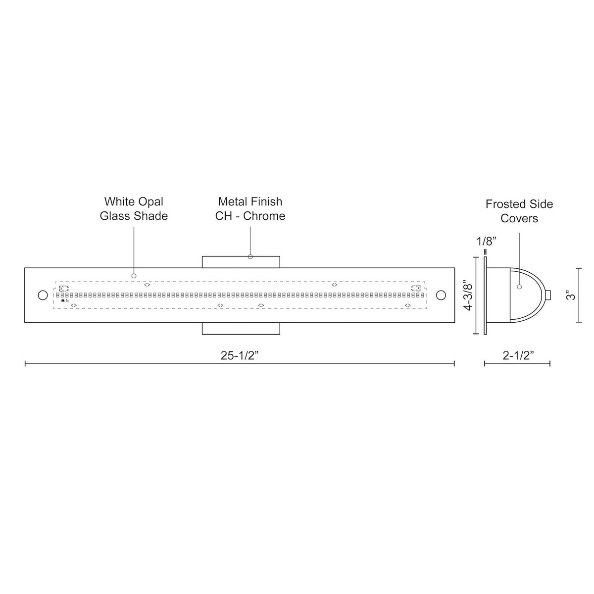 Barre d'éclairage de salle de bain Peggy 25 1/2" – vue 3
