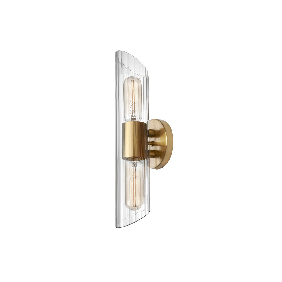 Barre d'éclairage de salle de bain Samantha 16", Transparent / Laiton vieilli – Dainolite