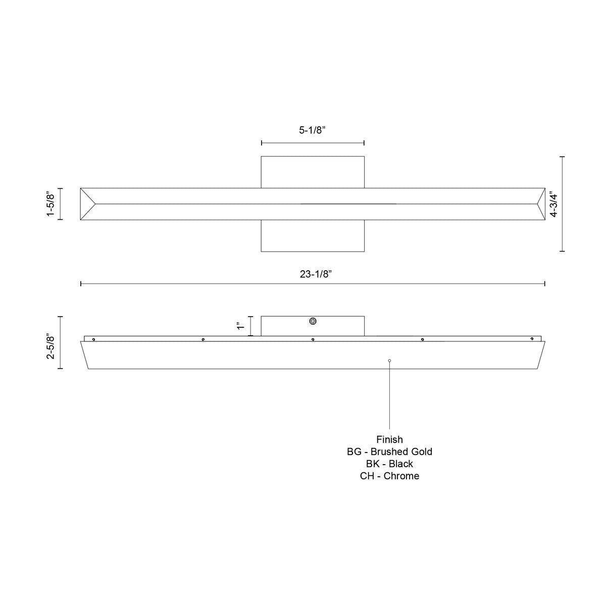 Barre d'éclairage de salle de bain Saphir Or brossé, 23 1/8" – vue 2