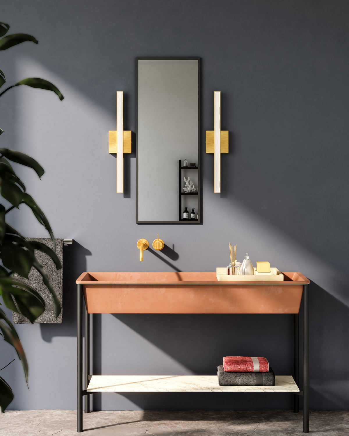 Barre d'éclairage de salle de bain Saphir Or brossé, 34 1/4" – vue 2