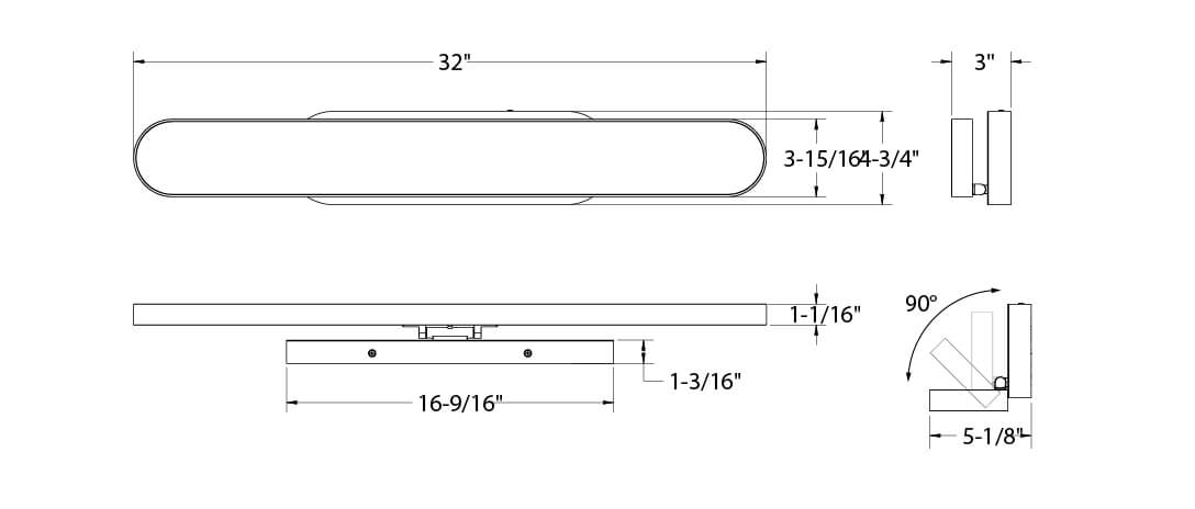 Luminaire de vanité Shift