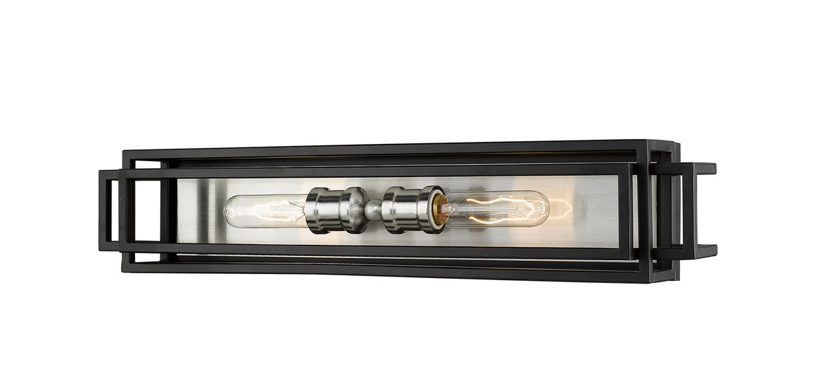 Luminaire de vanité Titania Noir + Nickel brossé, nombre ampoules 2 – Z-Lite