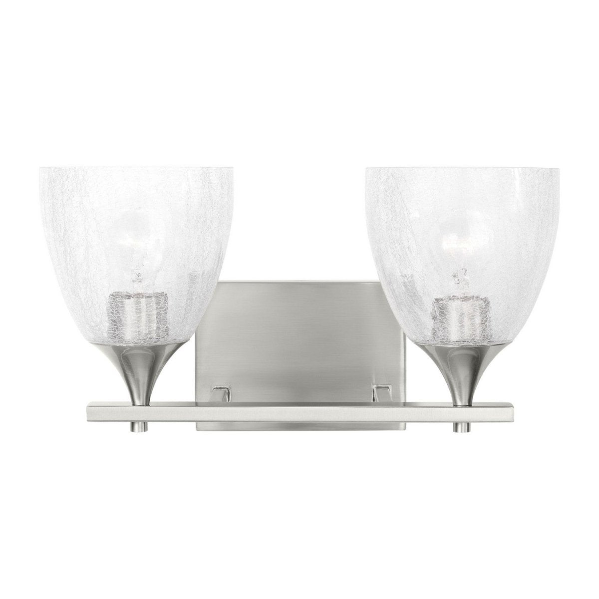 Luminaire de vanité Toffino - Nickel brossé Verre craquelé transparent 16" by Visual Comfort Studio | Luminaires & cie