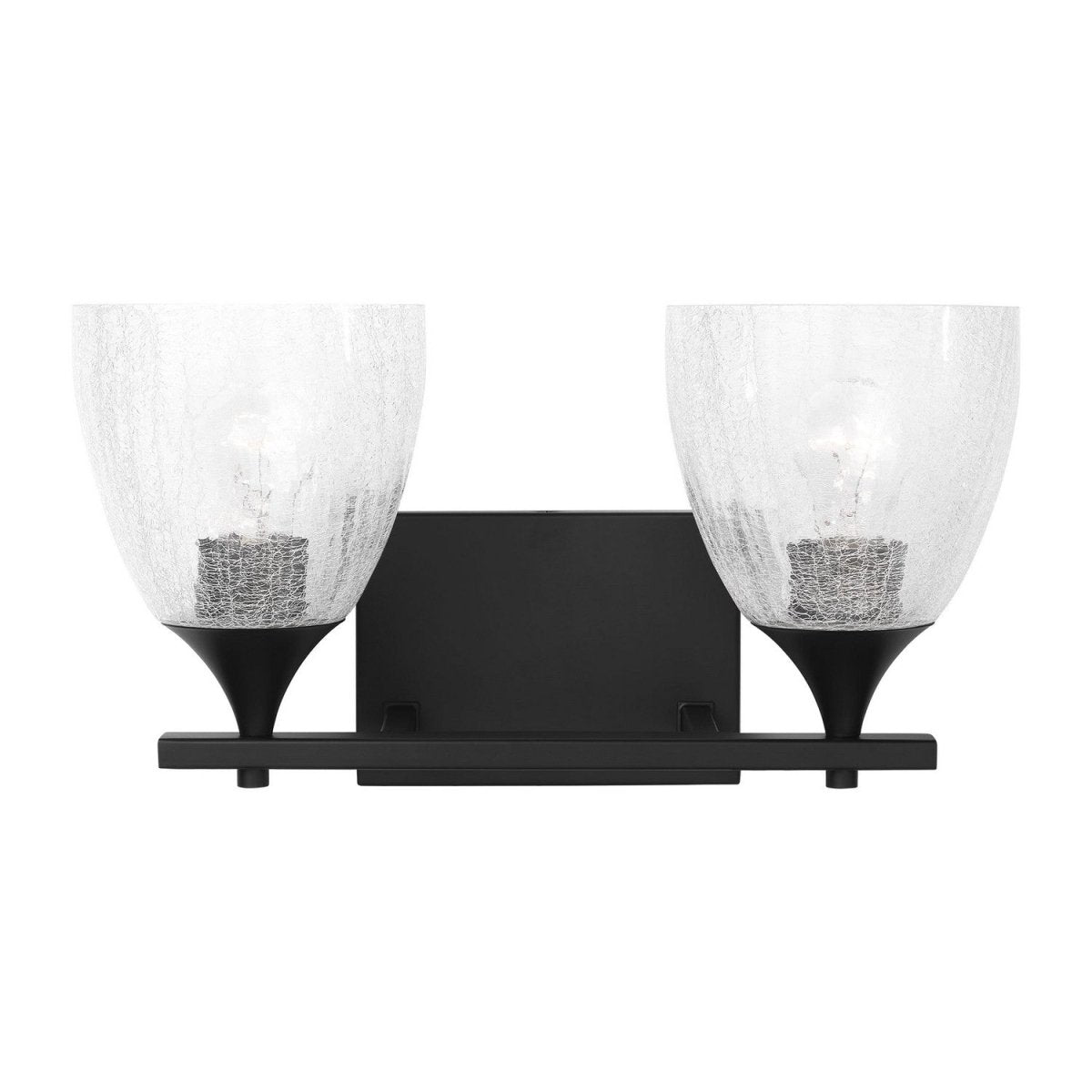 Luminaire de vanité Toffino - Noir minuit Verre craquelé transparent 16" by Visual Comfort Studio | Luminaires & cie