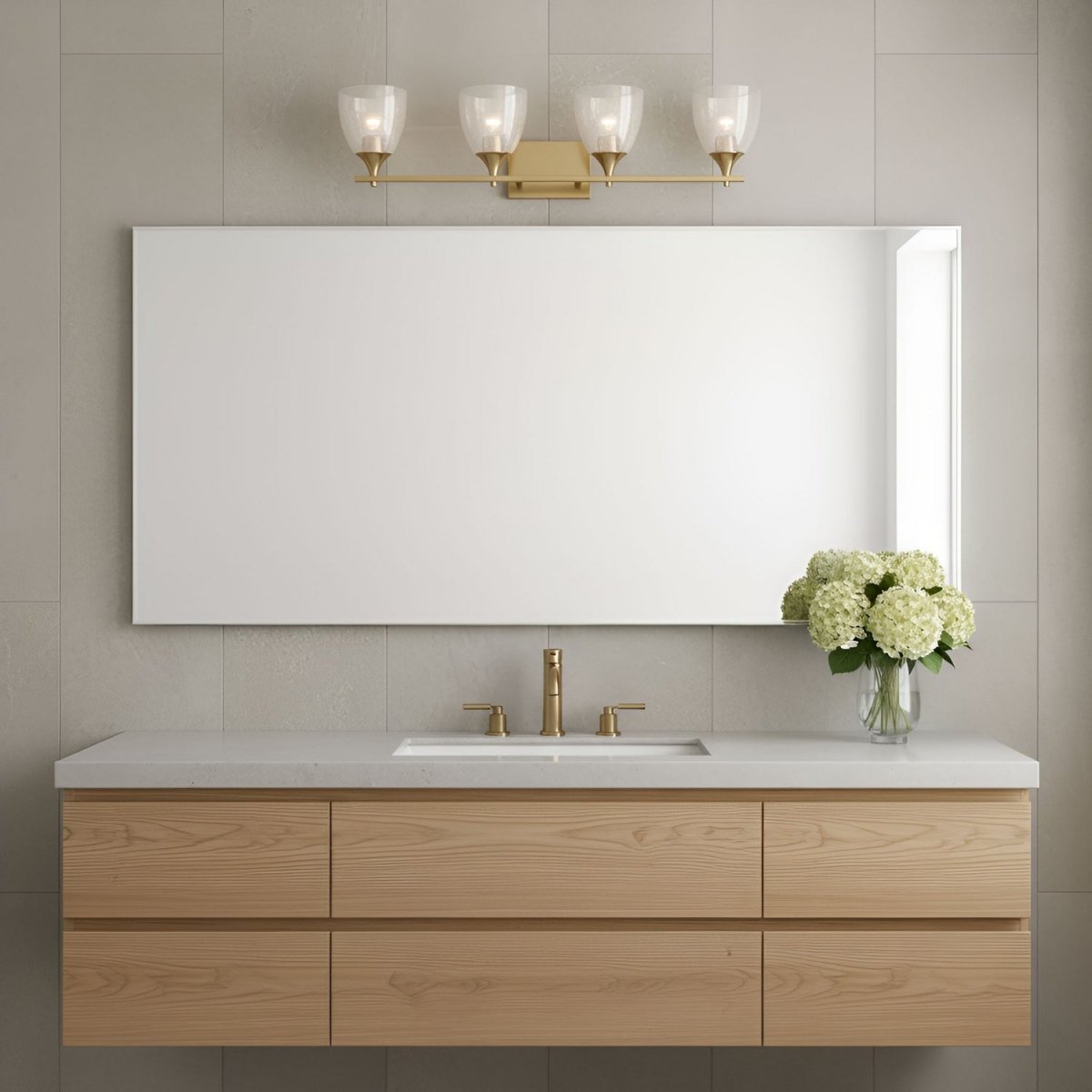 Luminaire de vanité Toffino - Laiton satiné Verre craquelé transparent 36" by Visual Comfort Studio | Luminaires & cie