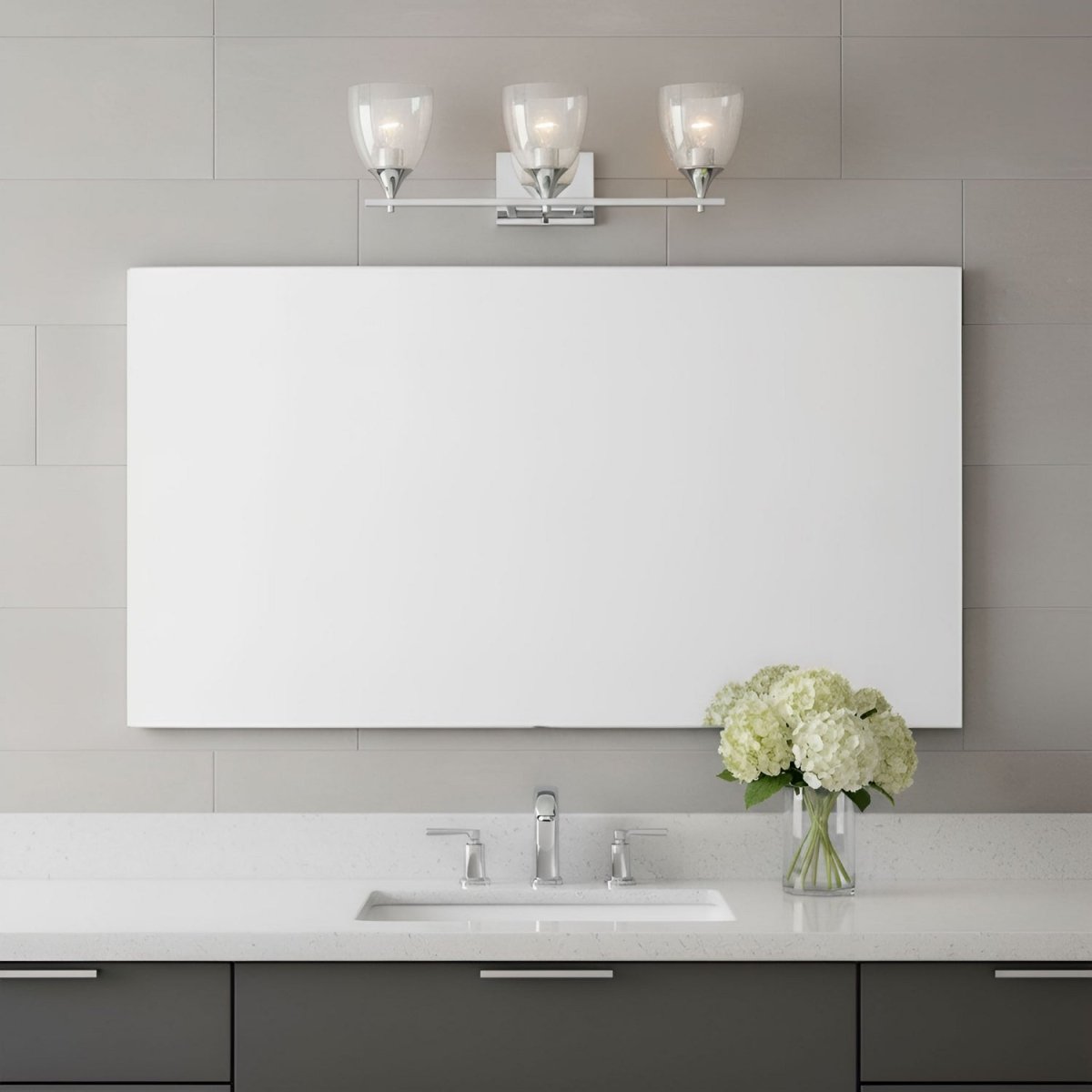 Luminaire de vanité Toffino - Laiton satiné Verre craquelé transparent 36" by Visual Comfort Studio | Luminaires & cie
