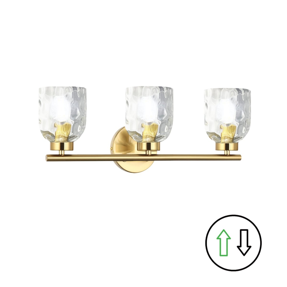 Luminaire de vanité Vallora - Laiton vieilli by Dainolite | Luminaires & cie