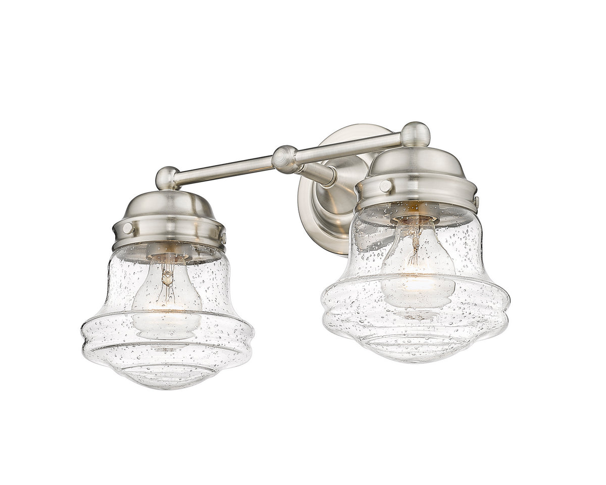 Luminaire de vanité Vaughn Nickel brossé, Grené transparent, 15 1/2" – Z-Lite