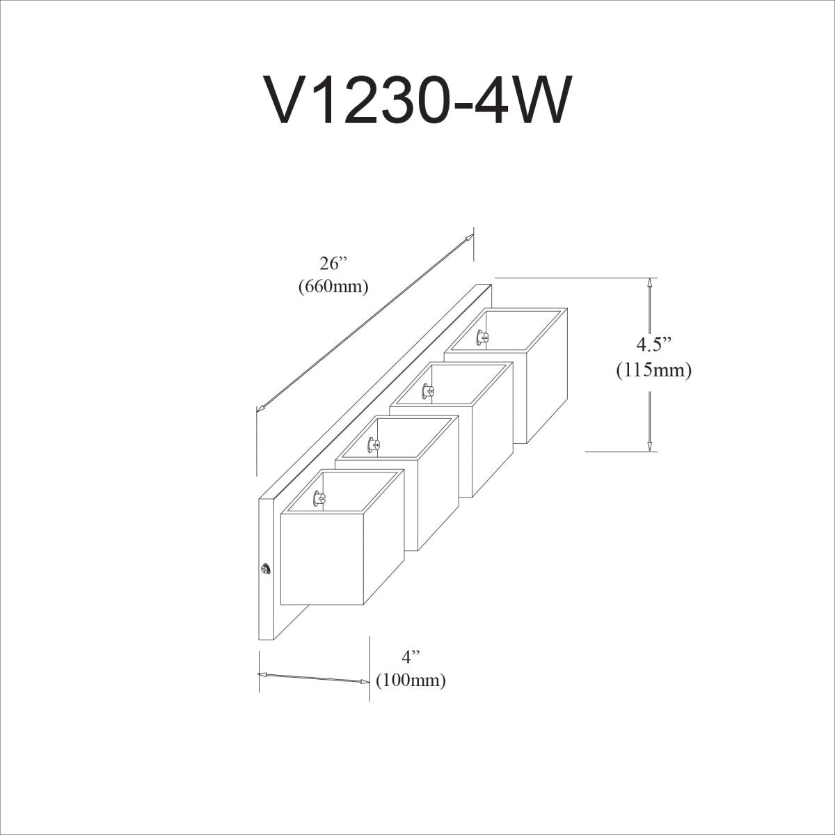 Luminaire de vanité Verona - Chrome poli 26" by Dainolite | Luminaires & cie