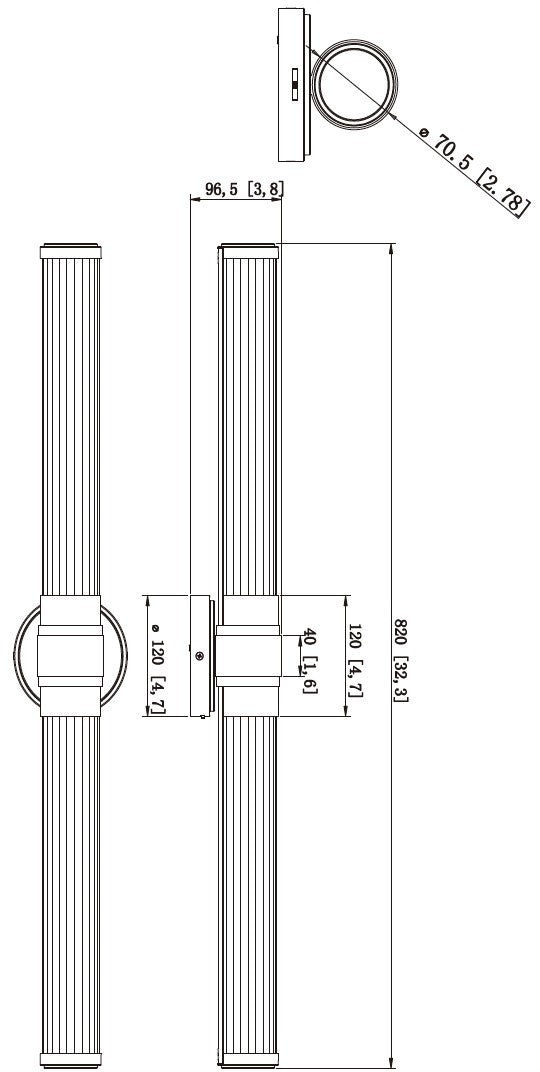Barre d'éclairage de salle de bain Warwick Nickel brossé, 32 1/2" – vue 6