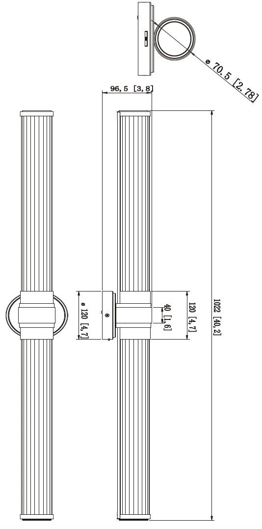 Barre d'éclairage de salle de bain Warwick Nickel brossé, 40 1/4" – vue 6
