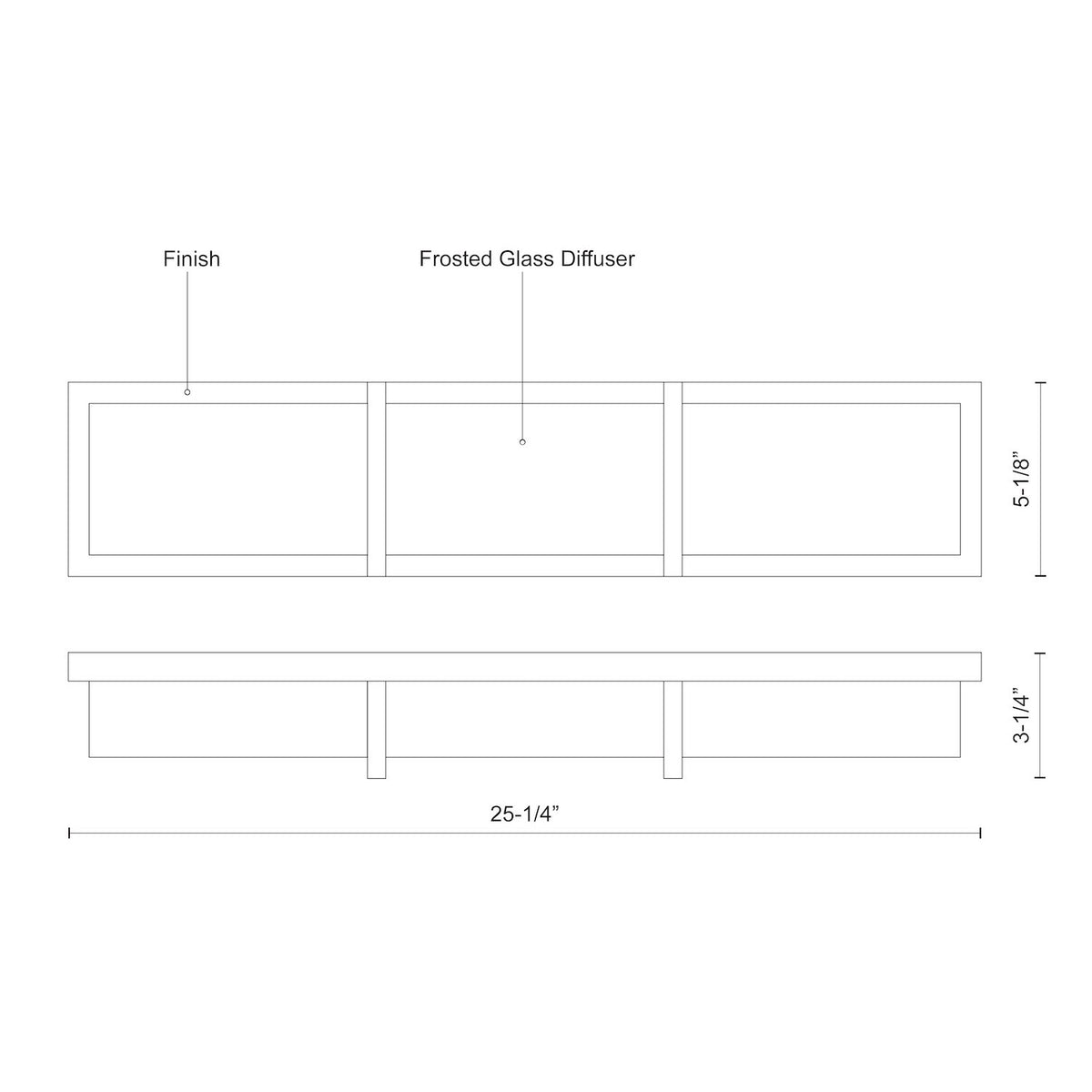 Barre d'éclairage de salle de bain Watford Noir, 25 1/4" – vue 2