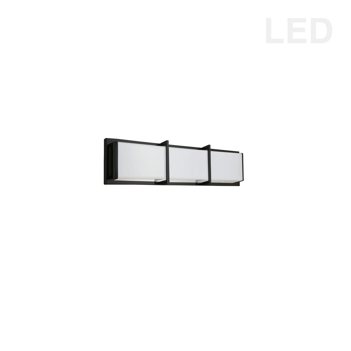 Barre d'éclairage de salle de bain Winston 17", Noir / Noir mat – Dainolite