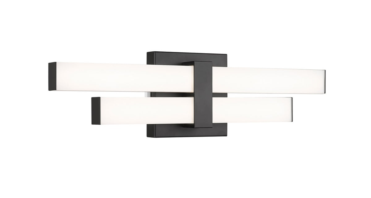 Barre d'éclairage de salle de bain Zane Noir mat, 18" – Z-Lite