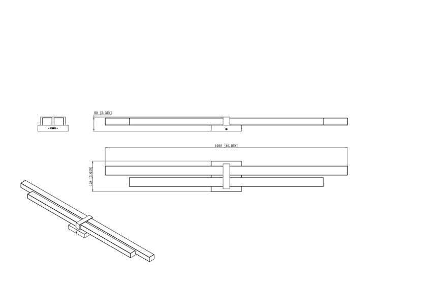 Barre d'éclairage de salle de bain Zane Or moderne, 40" – vue 4