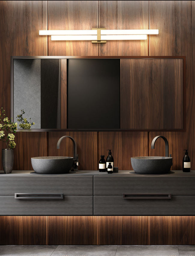 Barre d'éclairage de salle de bain Zane Or moderne, 40" – vue 5