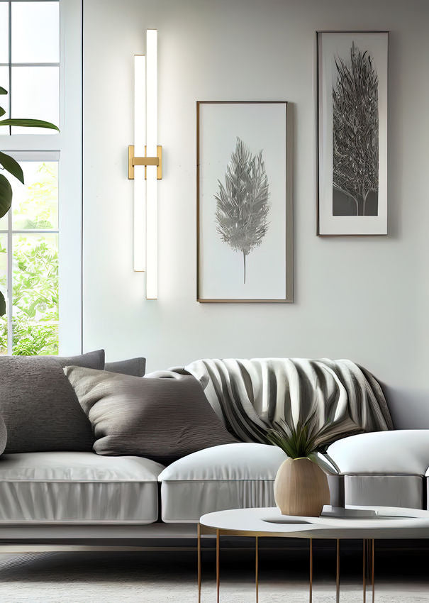 Barre d'éclairage de salle de bain Zane Or moderne, 40" – vue 6