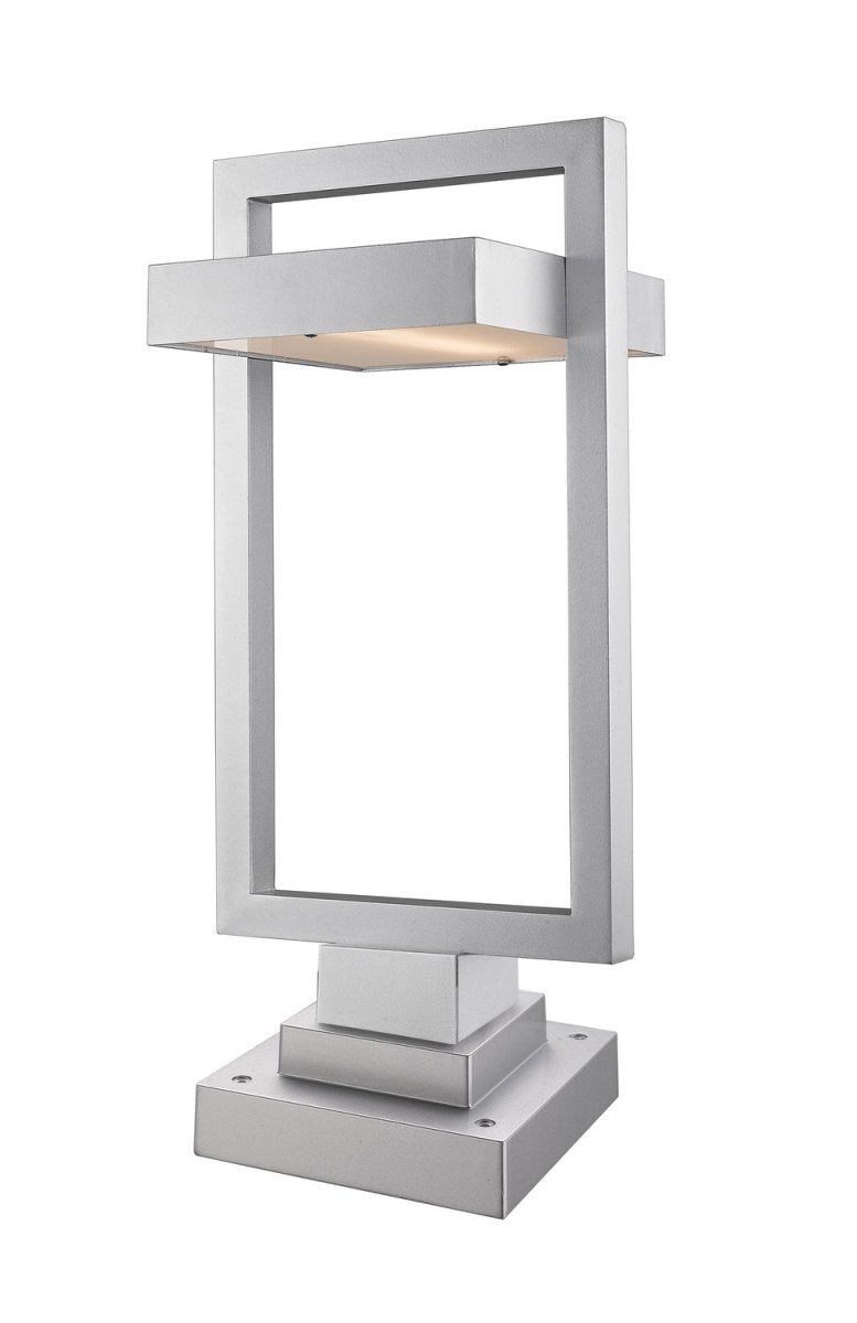 Luminaire extérieur sur socle Luttrel - Carré Argent 24 1/4" by Z-Lite | Luminaires & cie