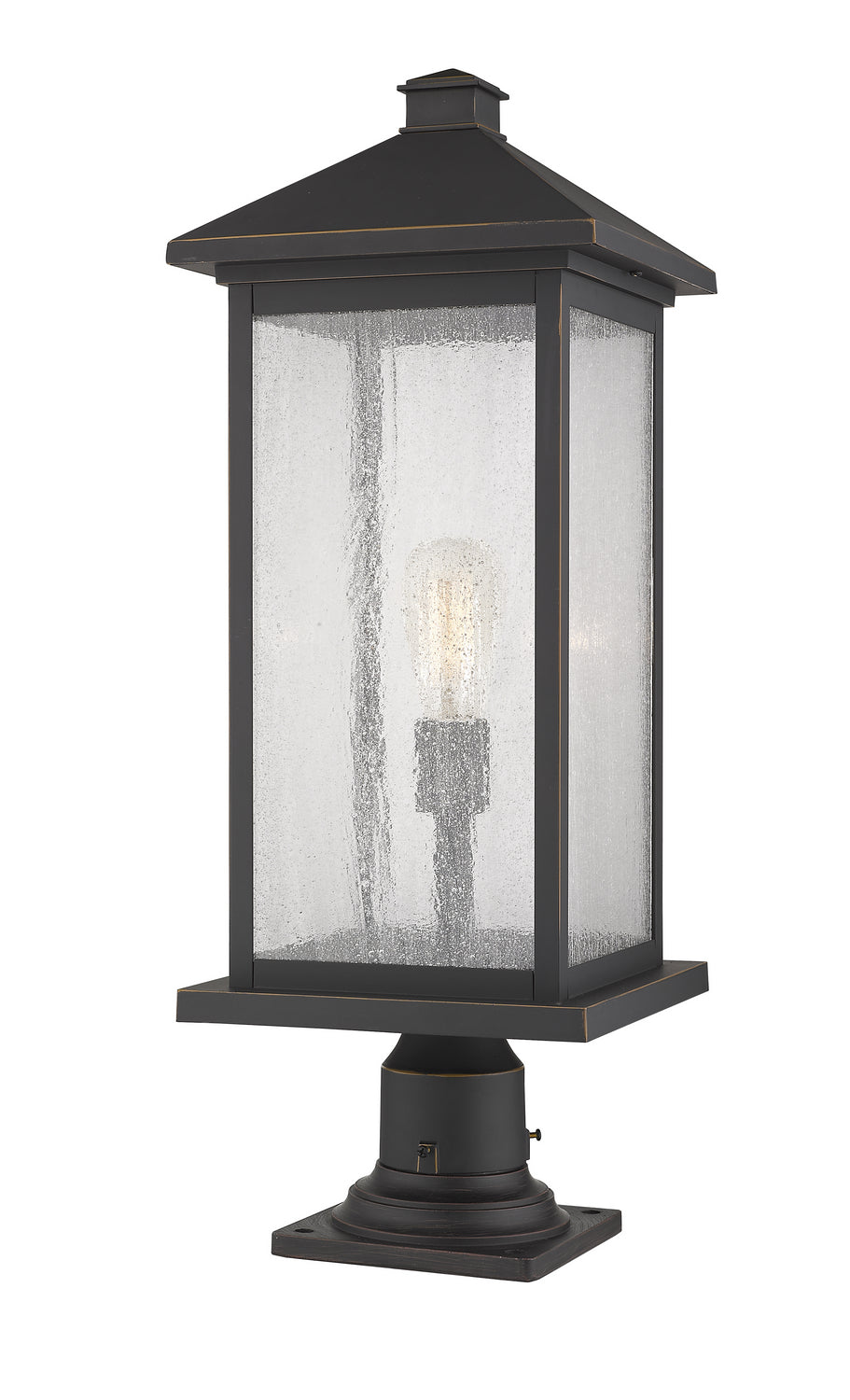 Luminaire extérieur sur socle Portland Bronze huilé – vue 3
