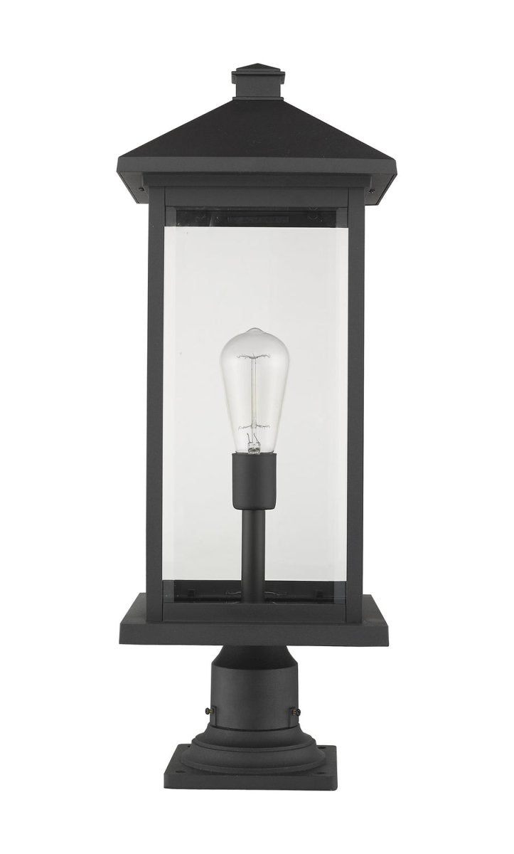 Luminaire extérieur sur socle Portland - Bronze huilé by Z-Lite | Luminaires & cie