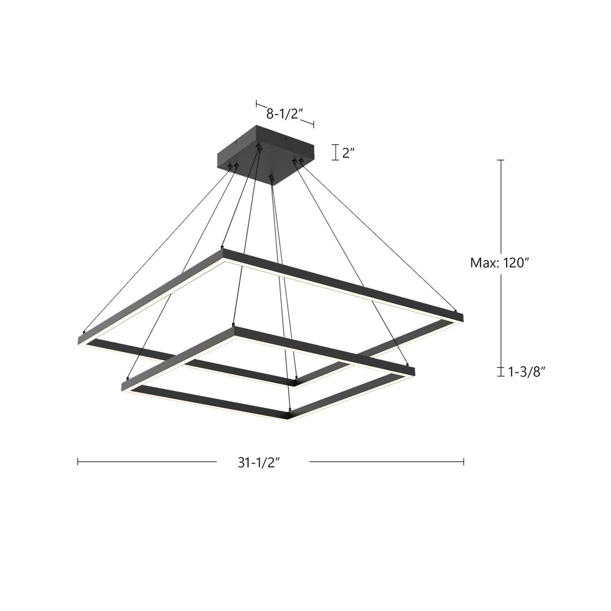 Lustre 2-étage Piazza Noir, 31 1/2" – vue 4