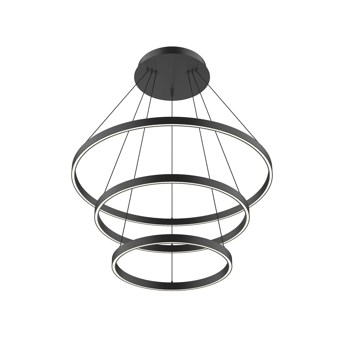 Lustre 3-étages Cerchio Noir, 1 1/2" – Kuzco Lighting