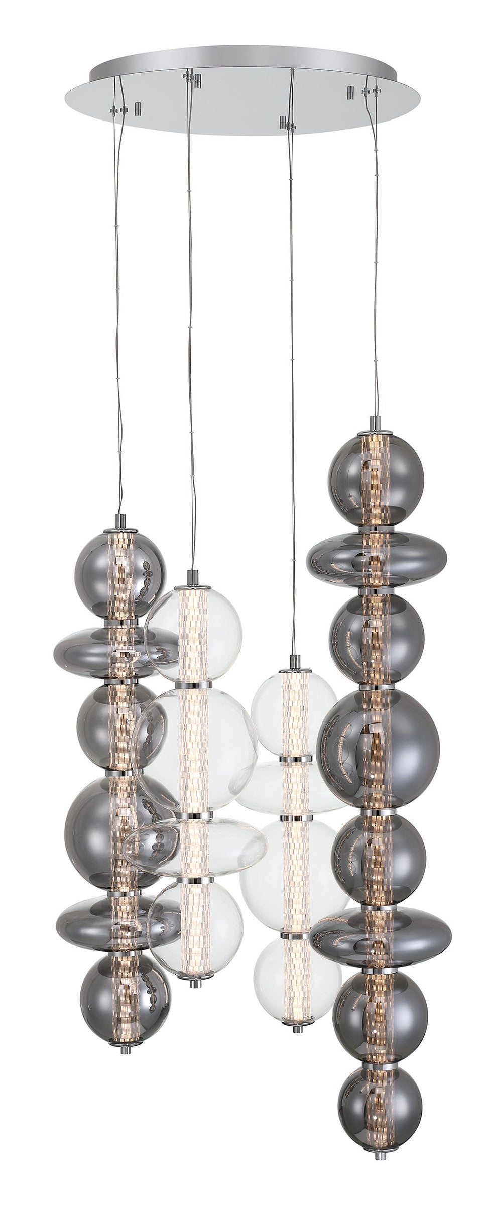 Lustre allongé Atomo Chrome – vue 3