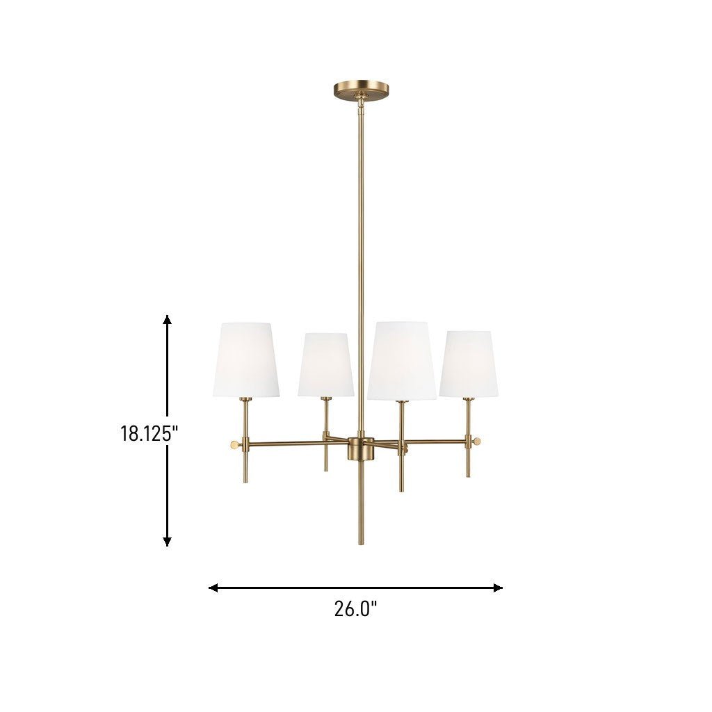 Lustre Baker - Nickel brossé 36" by Visual Comfort Studio | Luminaires & cie