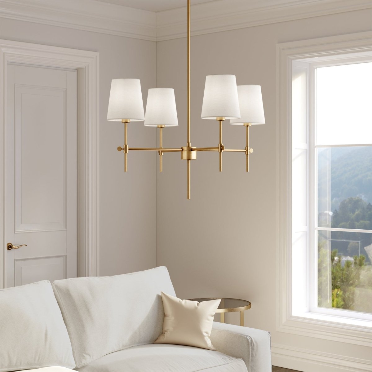 Lustre Baker - Nickel brossé 36" by Visual Comfort Studio | Luminaires & cie