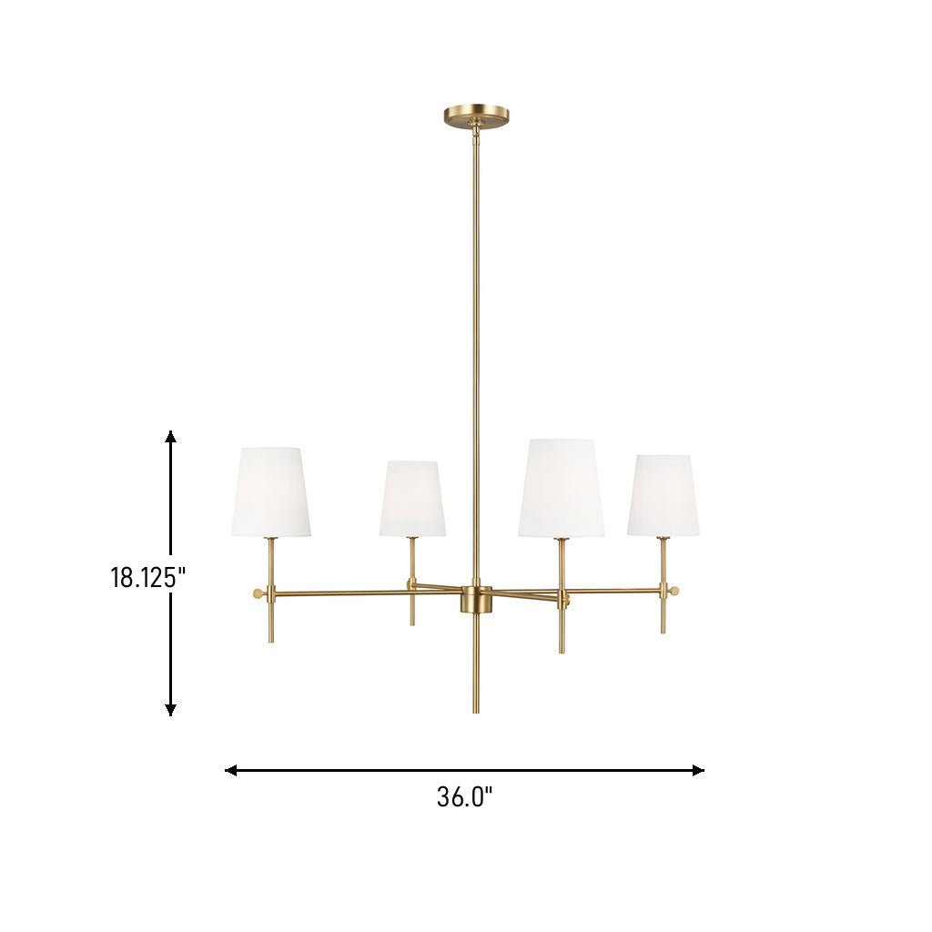 Lustre Baker - Nickel brossé 36" by Visual Comfort Studio | Luminaires & cie