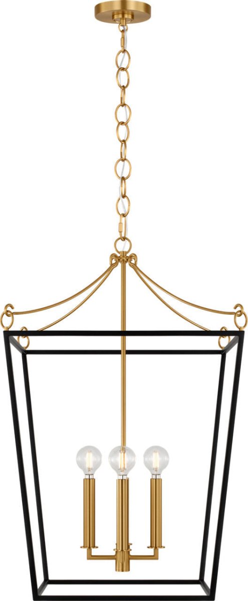 Lustre Carlyle - Noir minuit | Laiton bruni 17 5/8" by Visual Comfort Studio | Luminaires & cie
