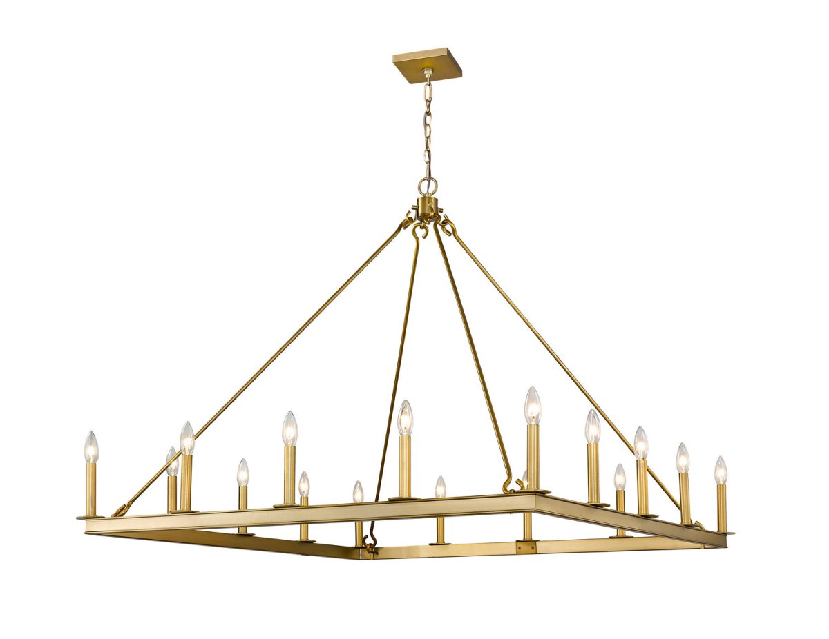 Lustre carré Barclay - Laiton ancien 45" by Z-Lite | Luminaires & cie