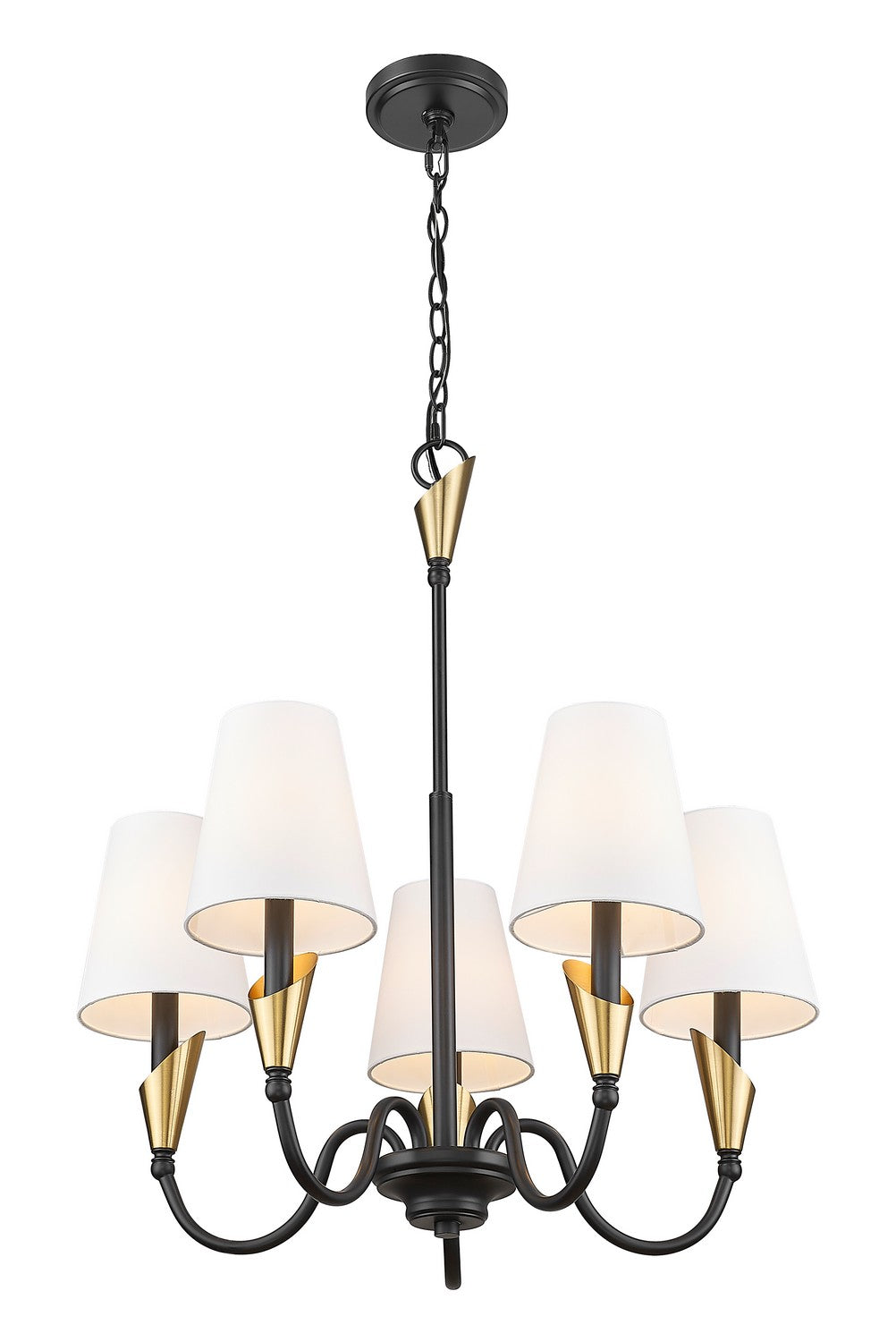 Lustre Claudelle Noir mat + Or moderne, 24" – vue 7