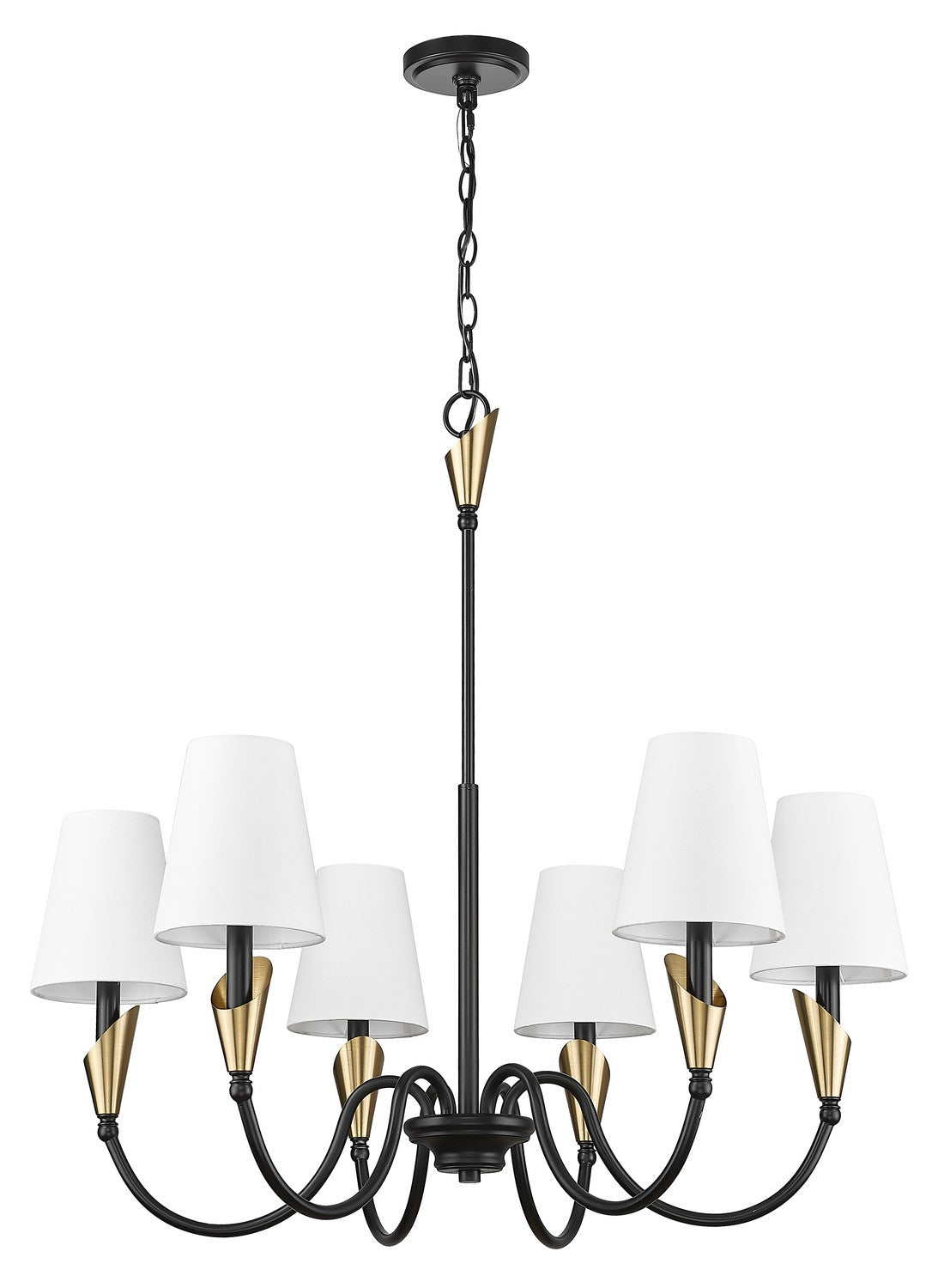 Lustre Claudelle Noir mat + Or moderne, 32" – vue 5